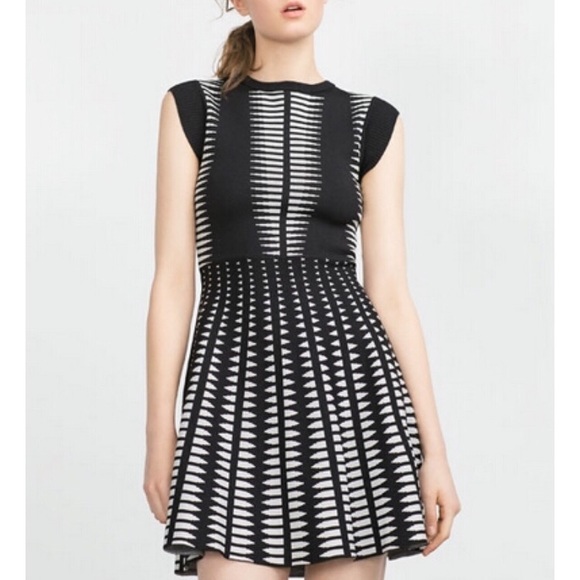 Zara Dresses & Skirts - 🚫SOLD🚫 NWT ZARA BLACK AND WHITE PRINTED DRESS